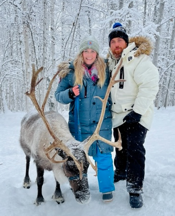 Ms. Emerick with reindeer
