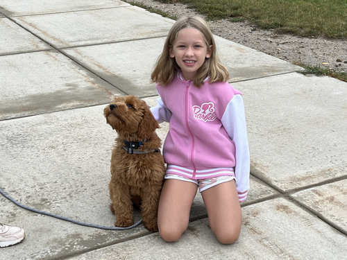 Lillian with Moose