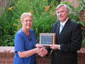 Photo of Mr. Krause receiving an award